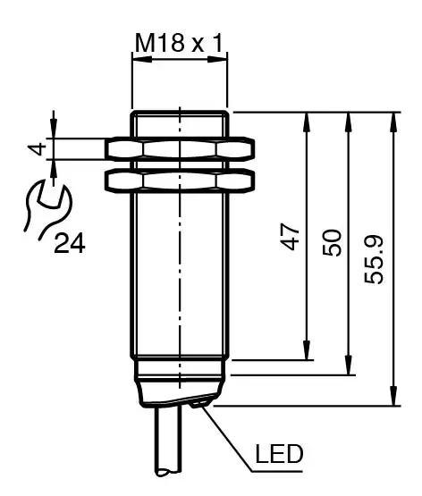 NBB5-18GM50-E2 Tham khảo kích thước